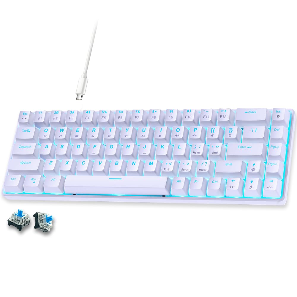 Amazon | Abucow 60％メカニカルゲーミングキーボード 青軸 有線